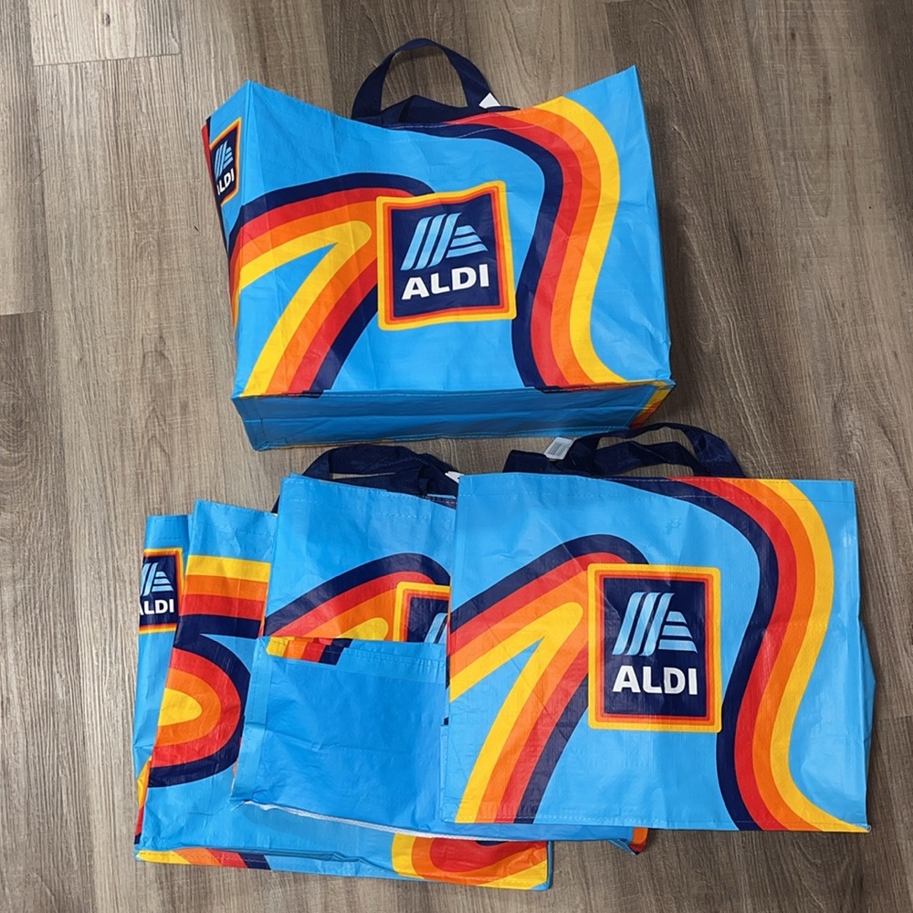 4 NWT ALDI Recycled Eco-Friendly Grocery Bag Large